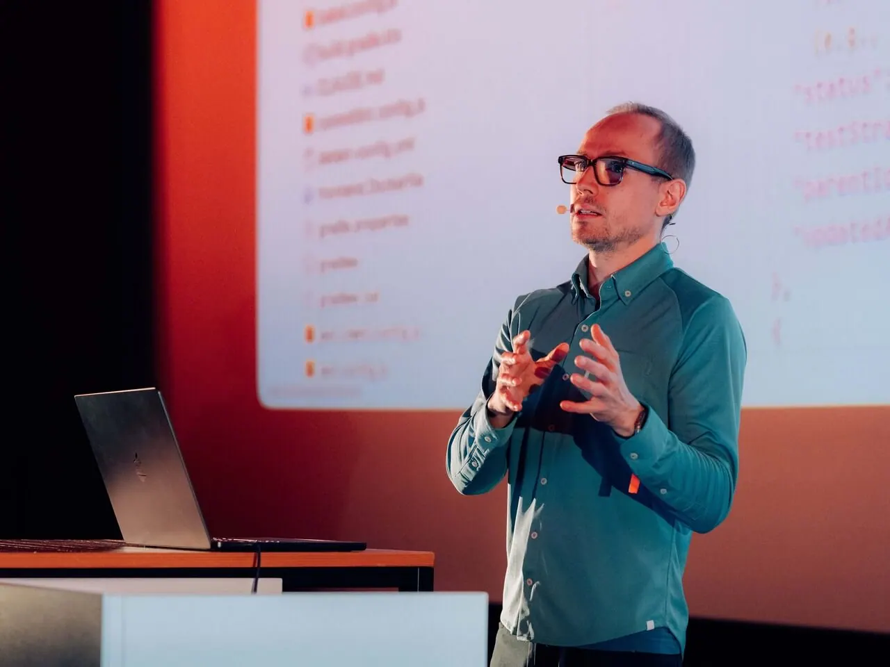 Bene speaking during an engineering workshop